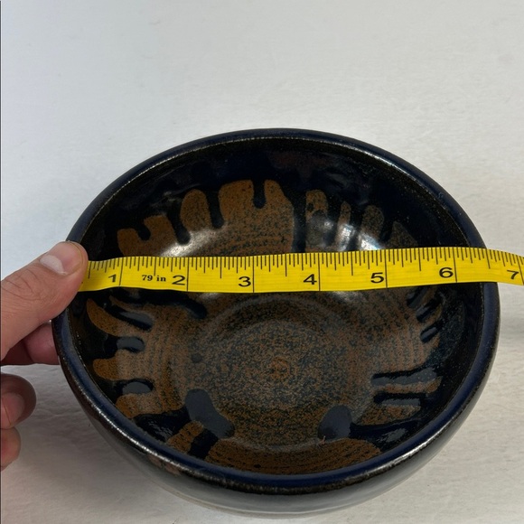 Artisan Ceramic Bowl - Midnight Blue and Earthy Brown - Picture 7 of 8